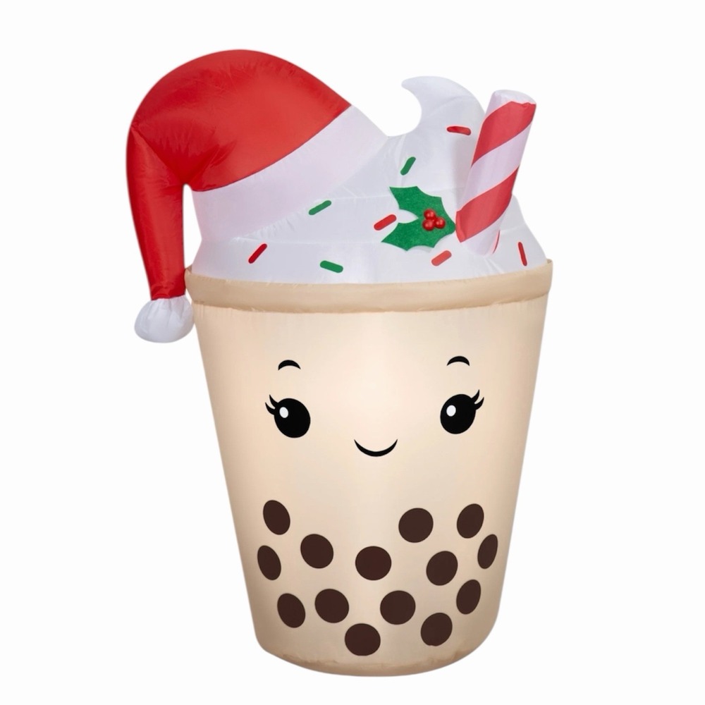 3.2 Ft Boba Tea Christmas Airblown Inflatable Yard Decor Self-Inflates LED NEW